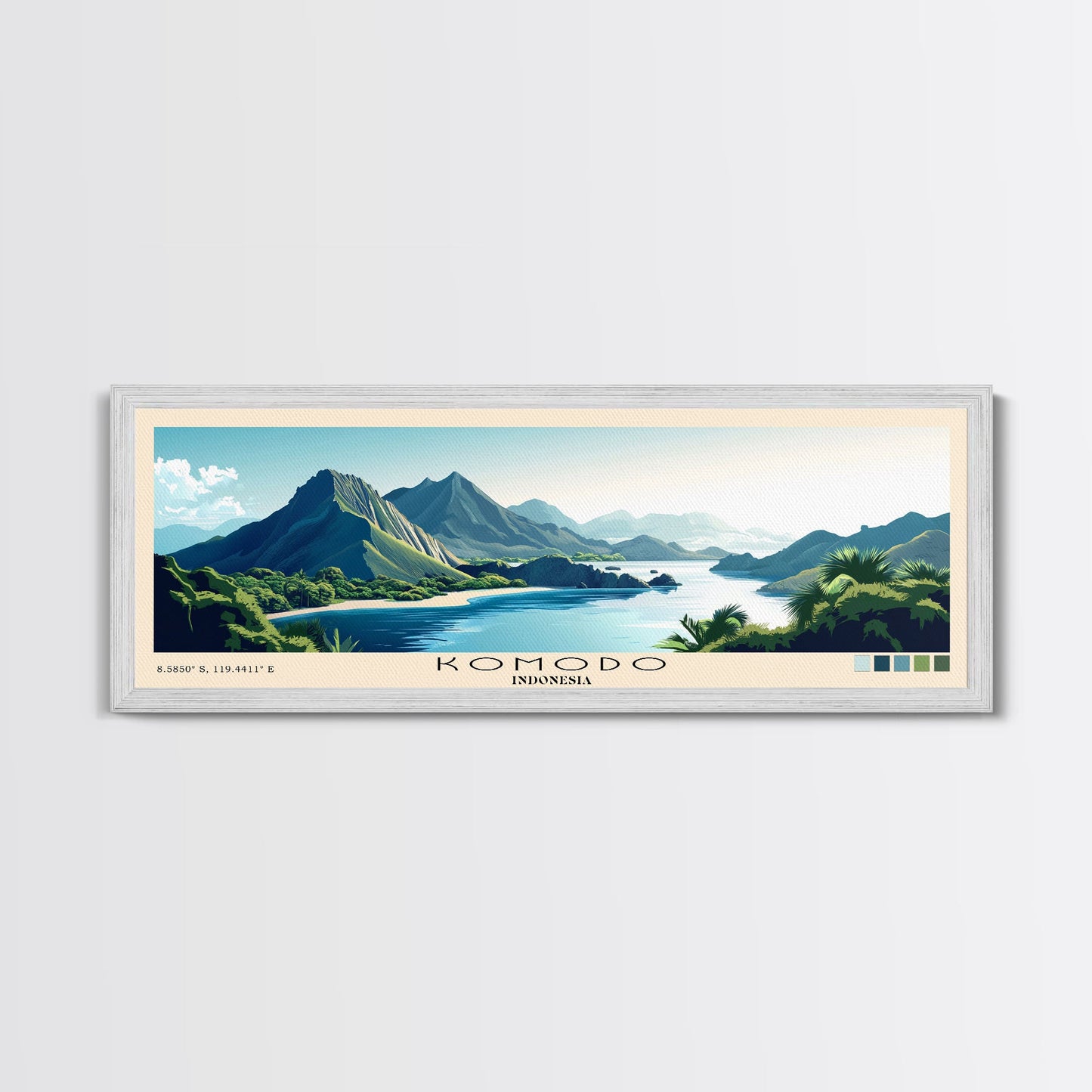 Komodo, Indonesia Panoramic Print, Vacation Gift, Indonesia Wall Art, Vacation Wall Art, Vacatation Memories, Beach Decor, Beach Or Lakehouse Art