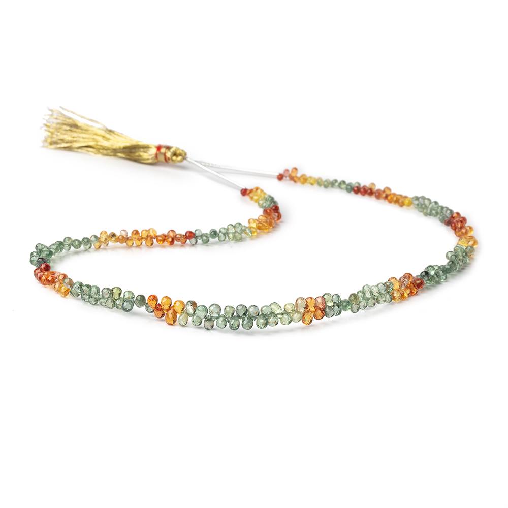 3x2-4x3mm Songea Sapphire Faceted Tear Drop Beads 16 inch 272 pieces AAA