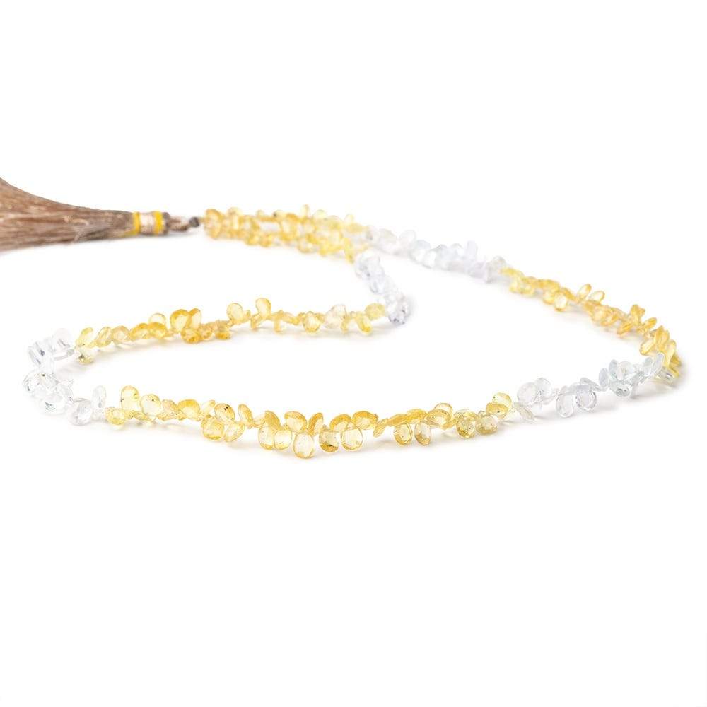 3x2-5x3mm Yellow and White Sapphire Faceted Pear Beads 15 inch 238 pcs