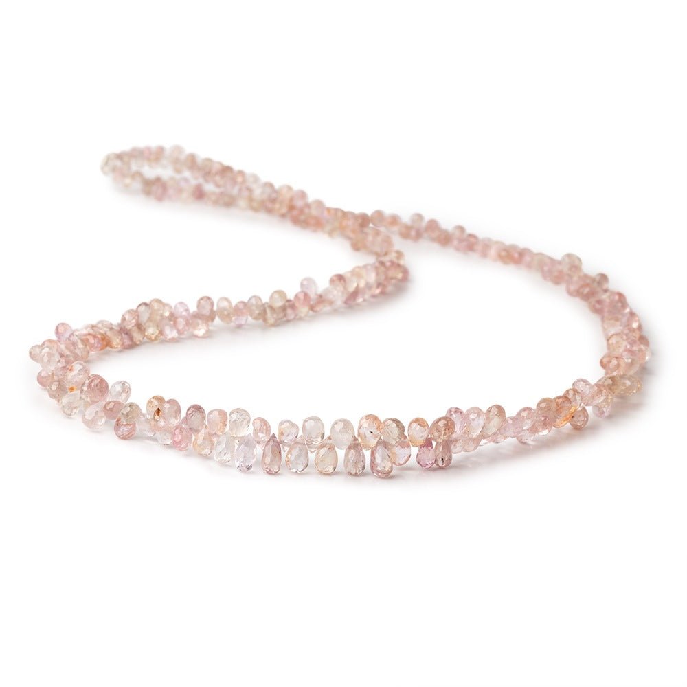 3x2-6x3mm Multi Pink Sapphire Faceted Tear Drop Beads 17 inch 300 pieces AA