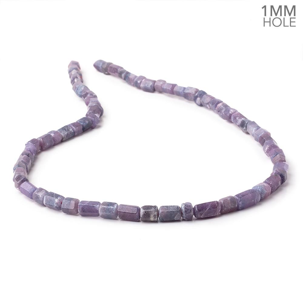 3x6-7x5mm Natural Ruby Natural Crystal Tube Beads 16 inch 58 pieces 1mm Hole