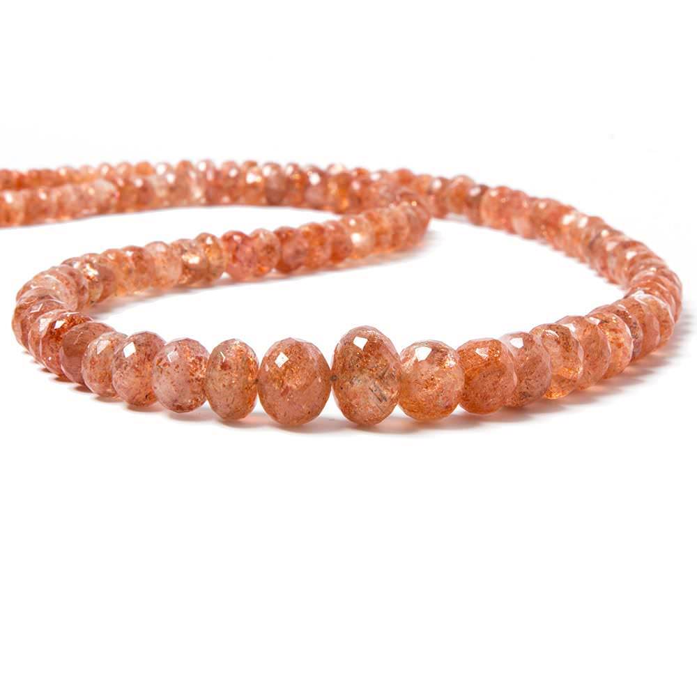 6-10mm Sunstone Faceted Rondelle Beads 18 inch 105 pieces