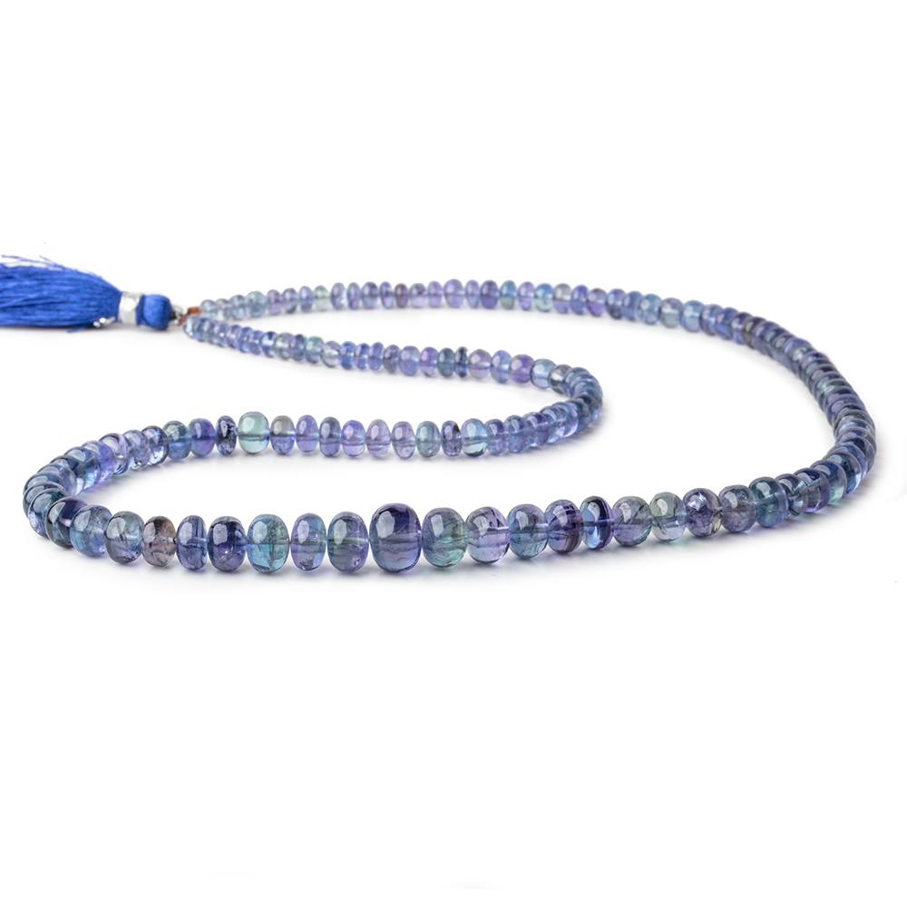 4-10mm Tanzanite Plain Rondelle Beads 21 inch 134 pieces AAA