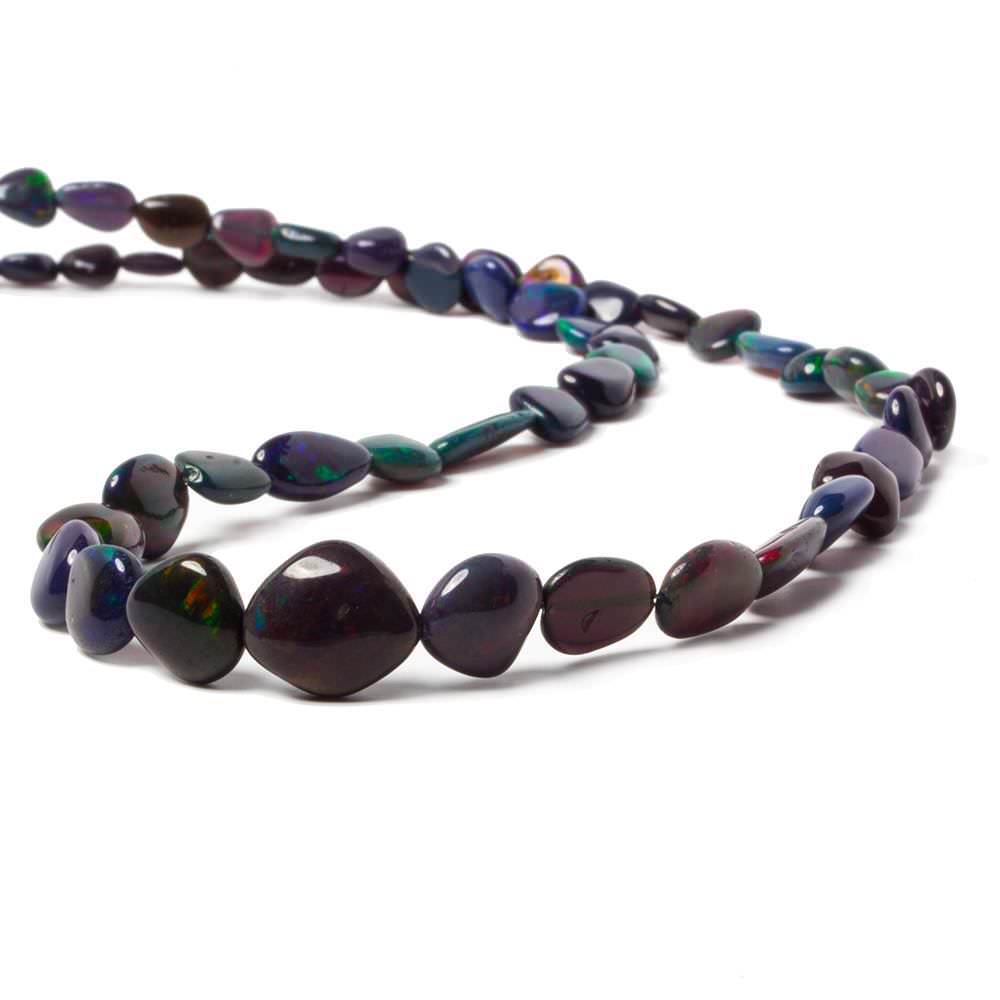 4 - 12mm Ethiopian Wollo Black Opal Plain Nugget Beads 60 pieces AA Grade