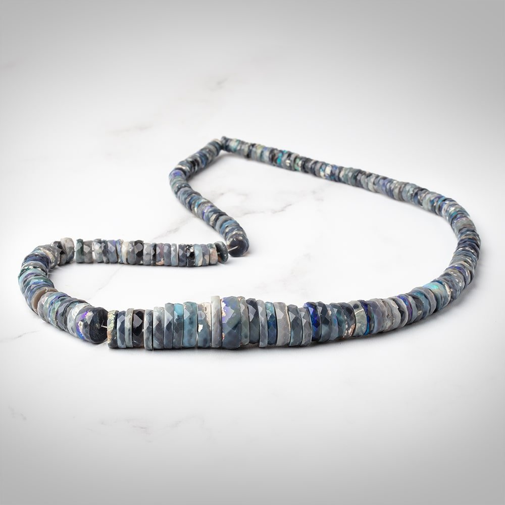4-14mm Australian Opal Faceted Heishi Beads 18 inch 235 pieces AAA