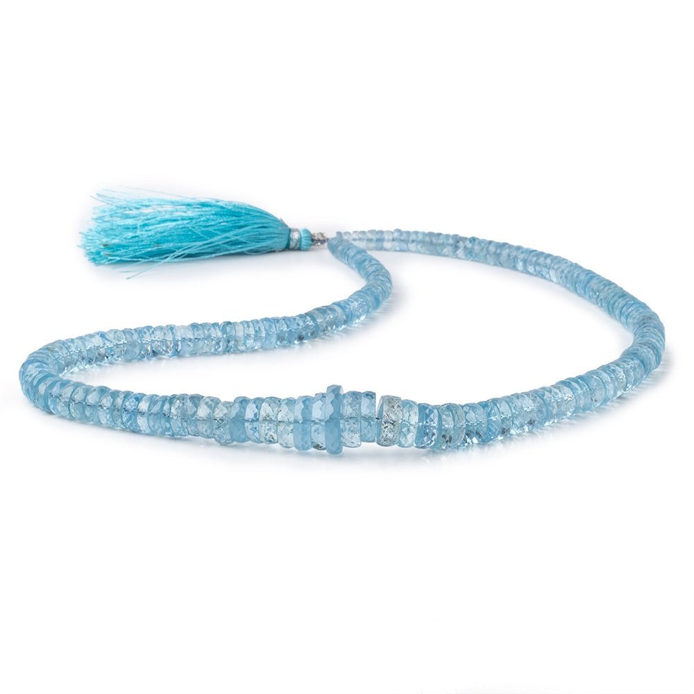4-14mm Brazilian Aquamarine Faceted Heishi Beads 18 inch 181 pieces AAA