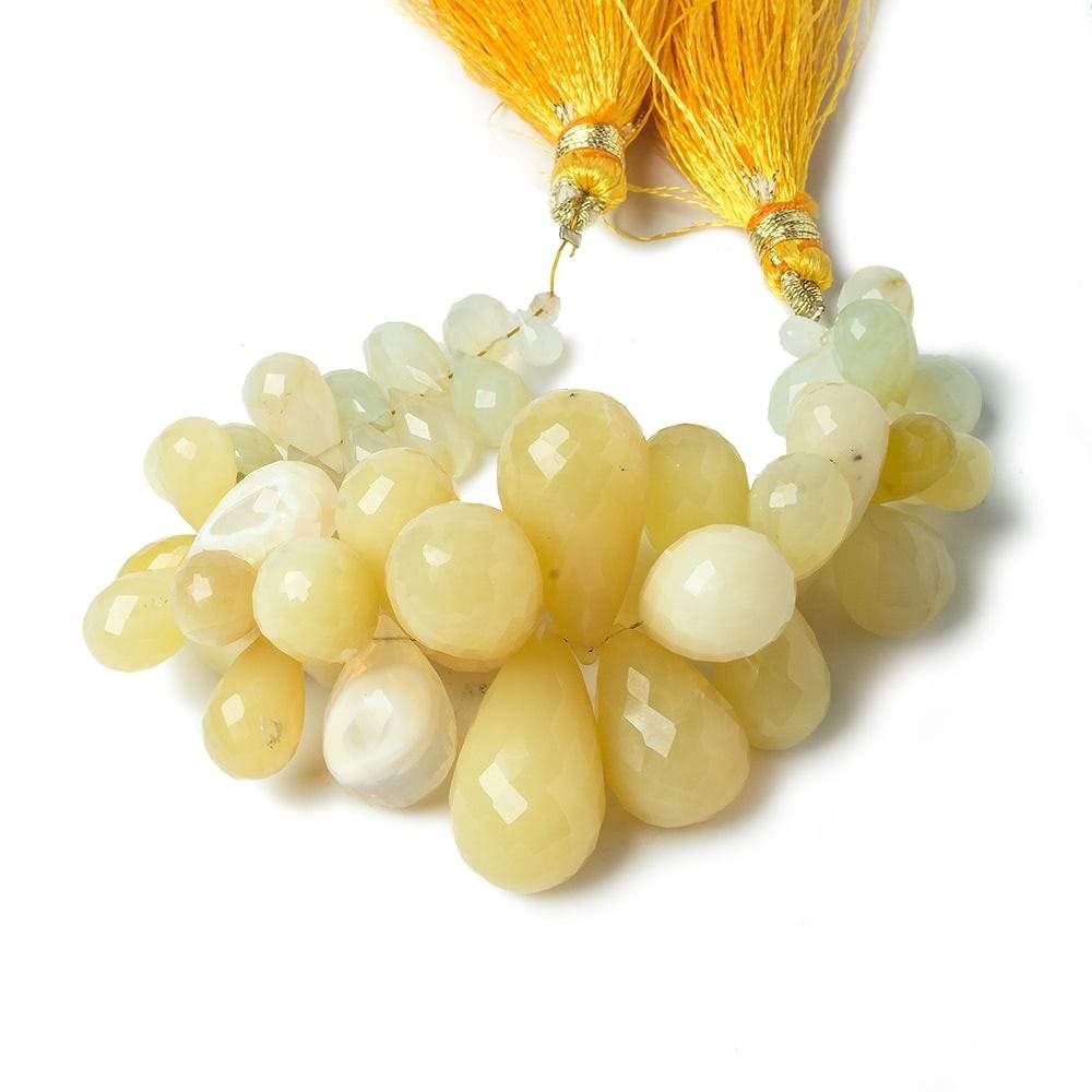4-23mm Yellow Peruvian Opal Beads Tear Drop Briolette 5.5 inch 48 pieces