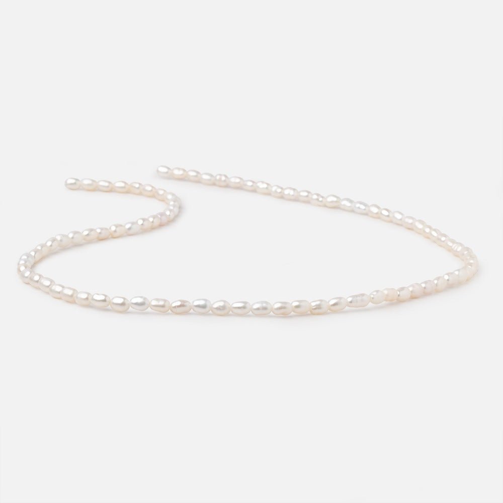 4-5mm Creamy Straight Drill Oval Freshwater Pearls 15.25 inch 85 Beads