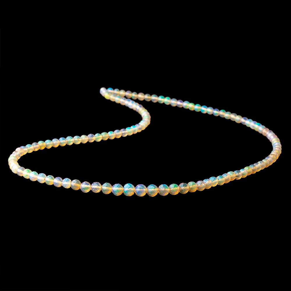 4-5mm Ethiopian Opal Faceted Round Beads 17 inch 117 pieces AAA