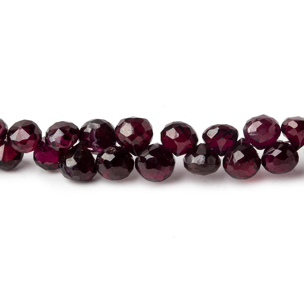 5mm Garnet Faceted Candy Kiss Beads 8 inch 60 pieces