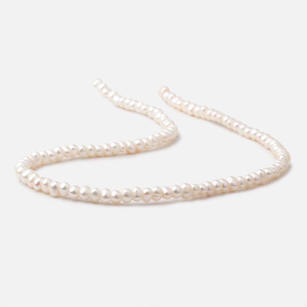 4-5mm Off White Off Round 2.5mm Large Hole Pearls 15 inch 105 pieces
