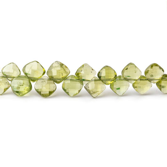 4-5mm Peridot Faceted Pillow Beads 7.25 inch 55 pieces
