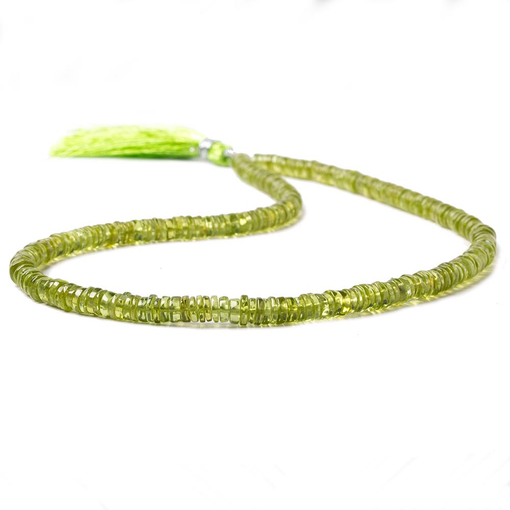 4-5mm Peridot Plain Rondelles 16 inch 267 pieces