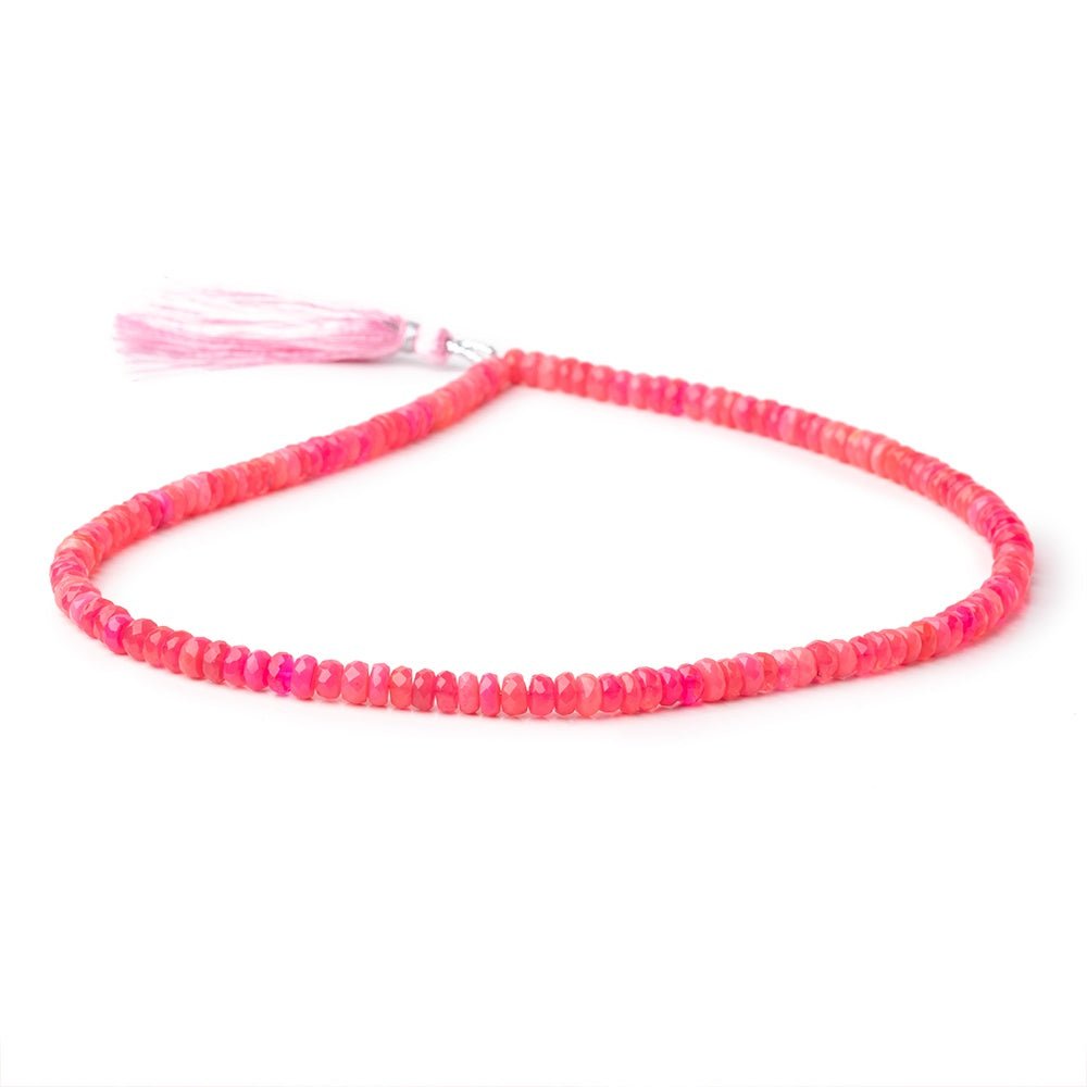 4-5mm Pink Ethiopian Opal Faceted Rondelle Beads 16 inch 136 pieces
