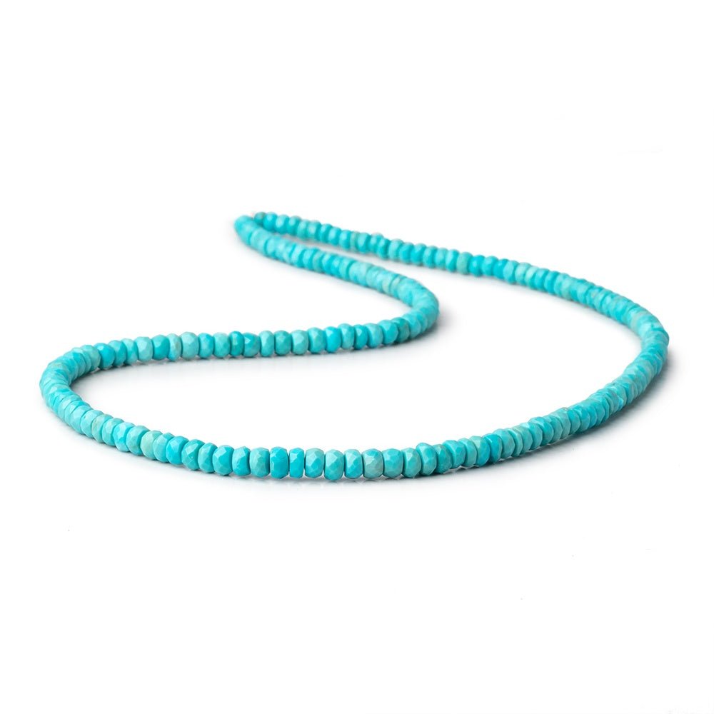 4-5mm Sleeping Beauty Turquoise Faceted Rondelle Beads 18 inch 169 pieces