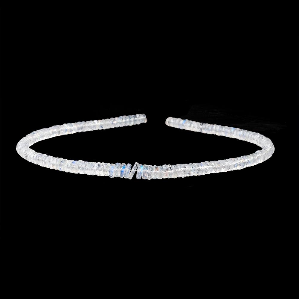 4-6.5mm Rainbow Moonstone Faceted Heishi Beads 10 inch 150 pieces AAA