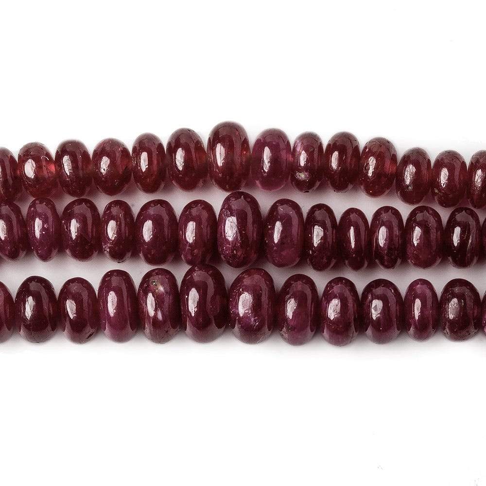 4-6.5mm Ruby plain rondelle Beads 3 Strands 49 inches