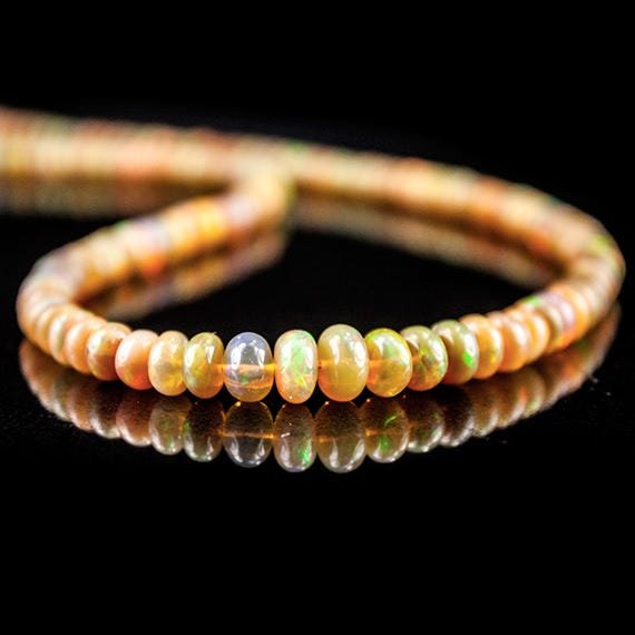 4 - 6mm Ethiopian Dark Golden Opal Plain Rondelle Beads 16 inch 133 pieces
