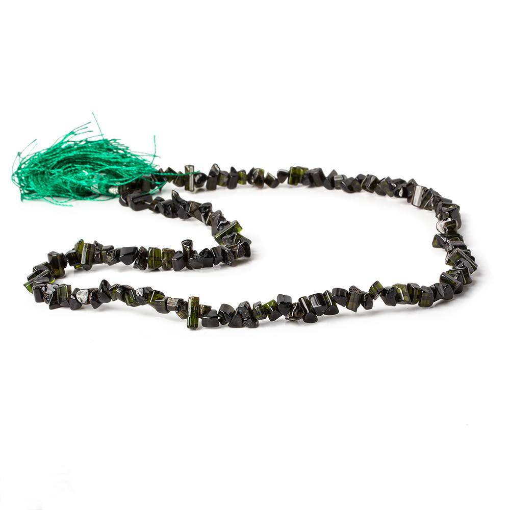 4-6mm Green Tourmaline Natural Tube Beads 16 inch 209 pieces