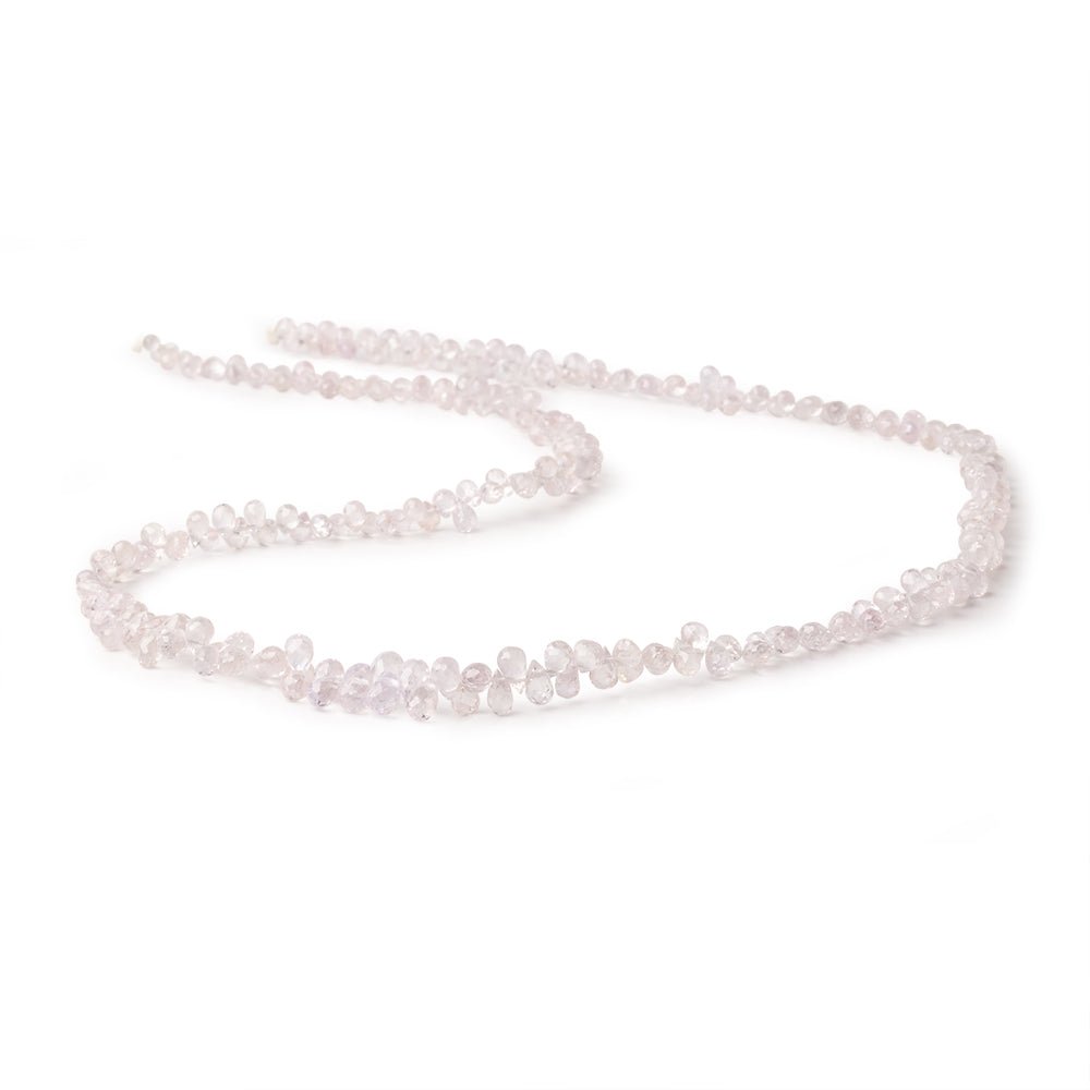 4-6mm Pale Pink Sapphire Faceted Tear Drop Beads 18 inch 233 pieces AA