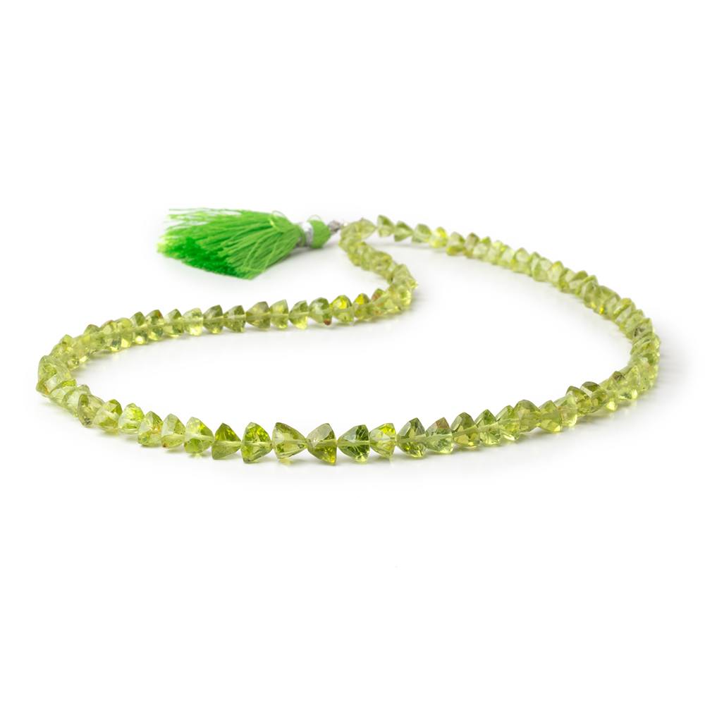 4-6mm Peridot Faceted Trillion Beads 16 inch 93 pieces AA