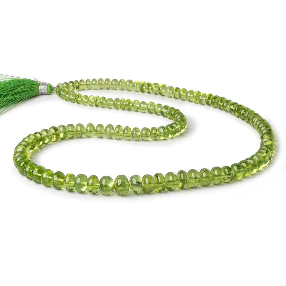 4-7.5mm Afghani Peridot Plain Rondelle Beads 18 inch 110 pieces AA