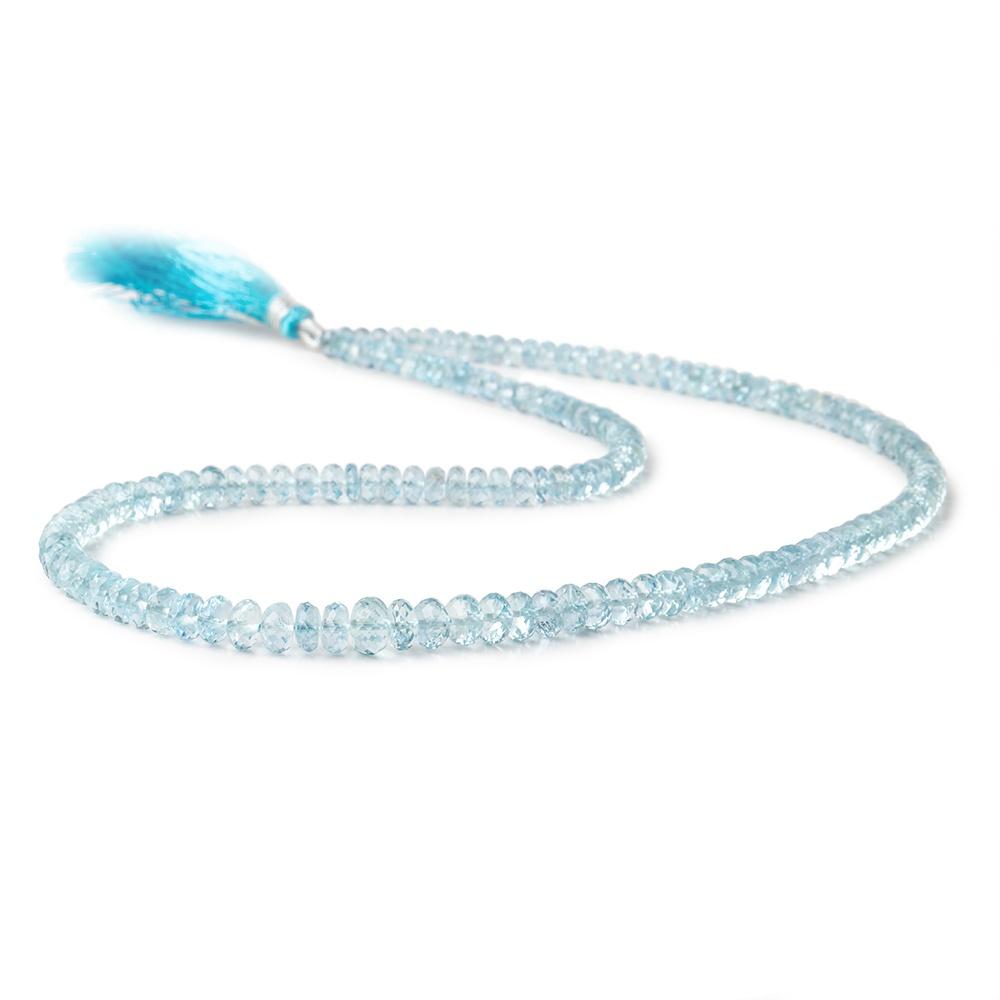 4-7mm Aquamarine Faceted Rondelle Beads 16 inch 142 pieces AA