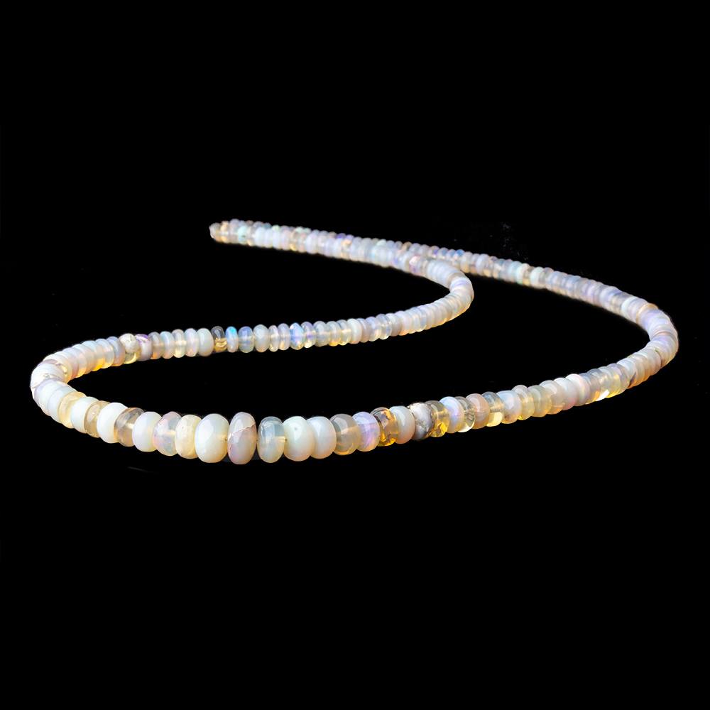 4-7mm Cream & Golden Australian Opal plain rondelles 18 inch 190 beads