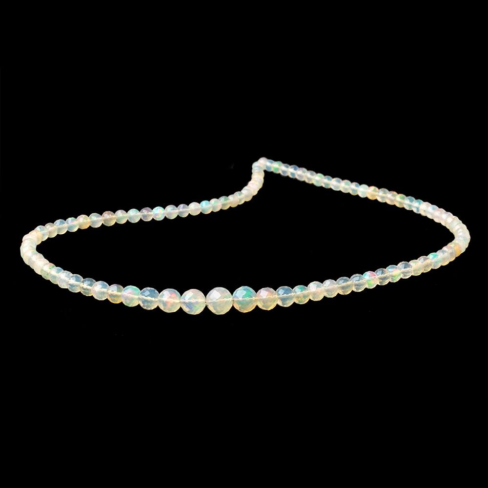 4-7mm Creamy Ethiopian Opal Faceted Rounds 17 inch 97 Beads AAA