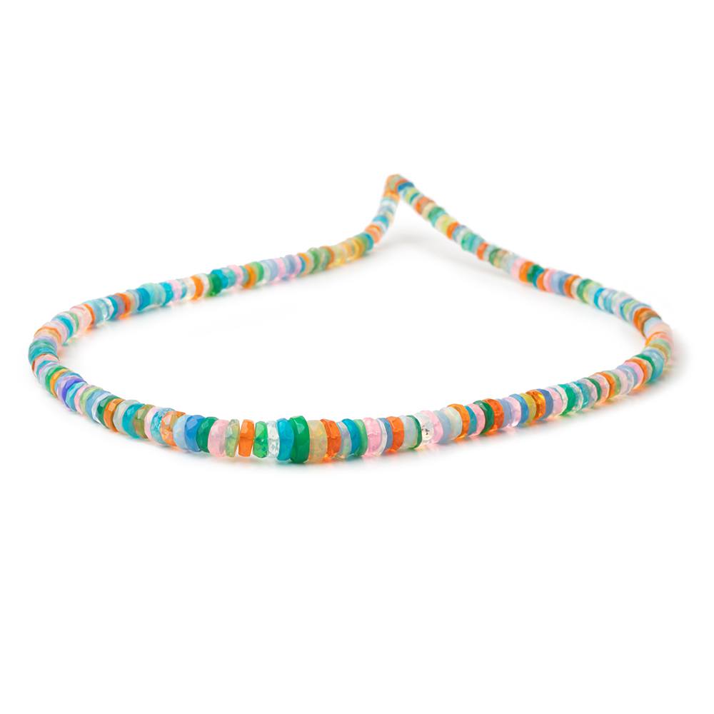 4-7mm Multi Color Ethiopian Opal Faceted Heishi 15.5 inch 240 Beads AA