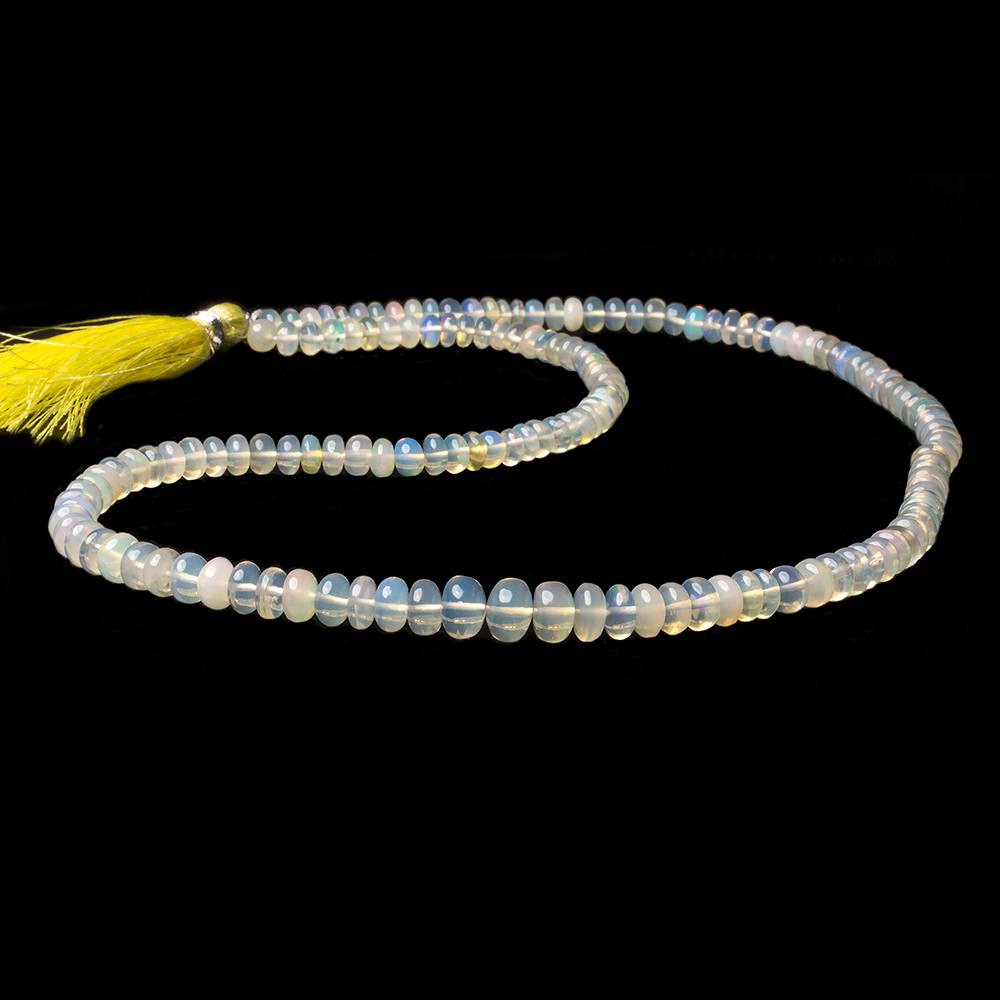 4-7mm White Ethiopian Opal Plain Rondelle beads 18 inch 146 pieces