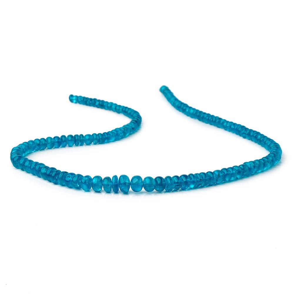 4-8.5mm Neon Blue Apatite Plain Rondelle Beads 18 inch 139 pieces AA