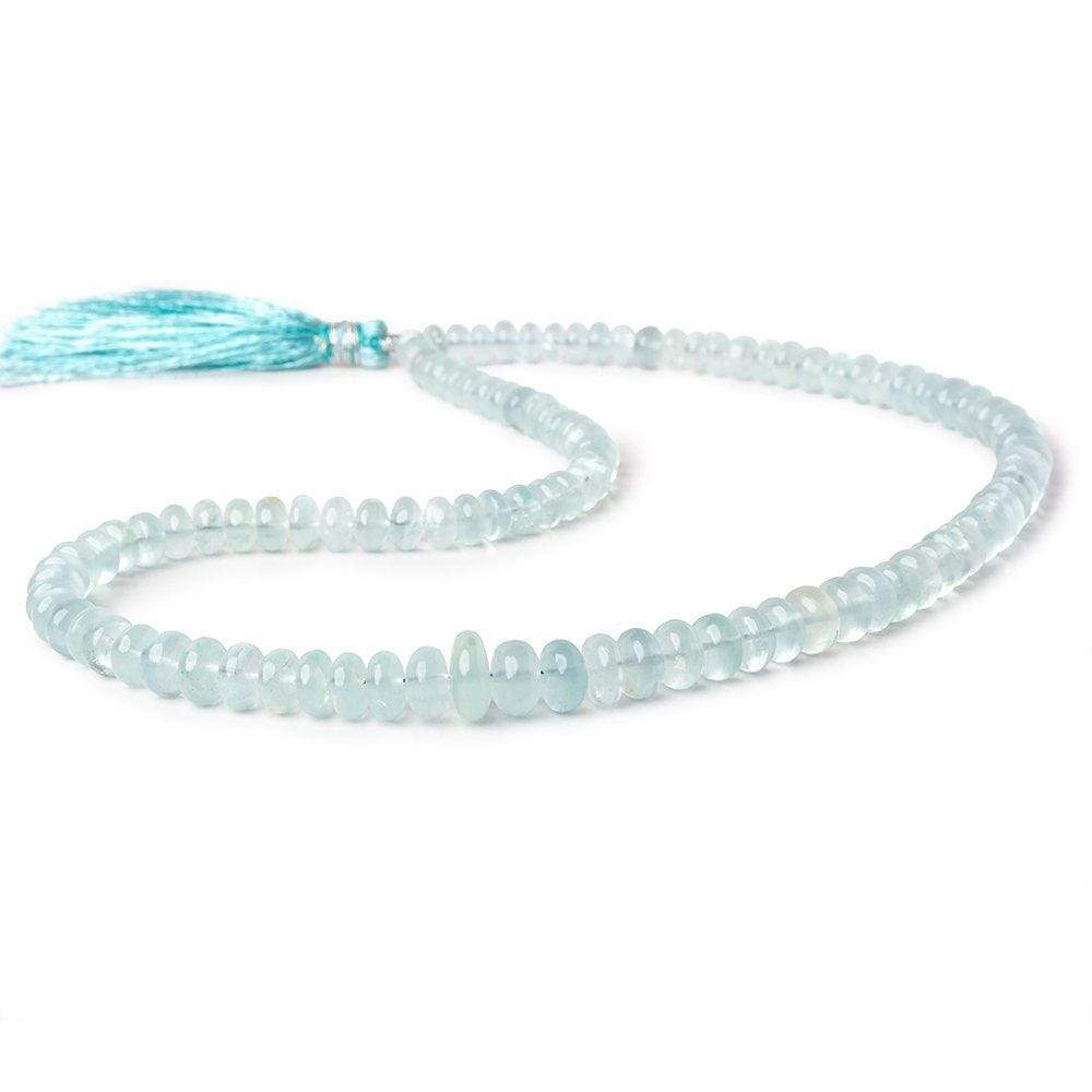 4-8mm Aquamarine Plain Rondelles 16 inch 105 beads A