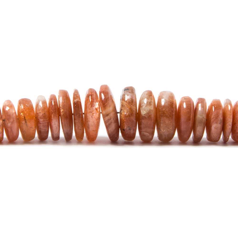 4-9mm Sunstone Plain Rondelle Beads 18 inch 255 pieces