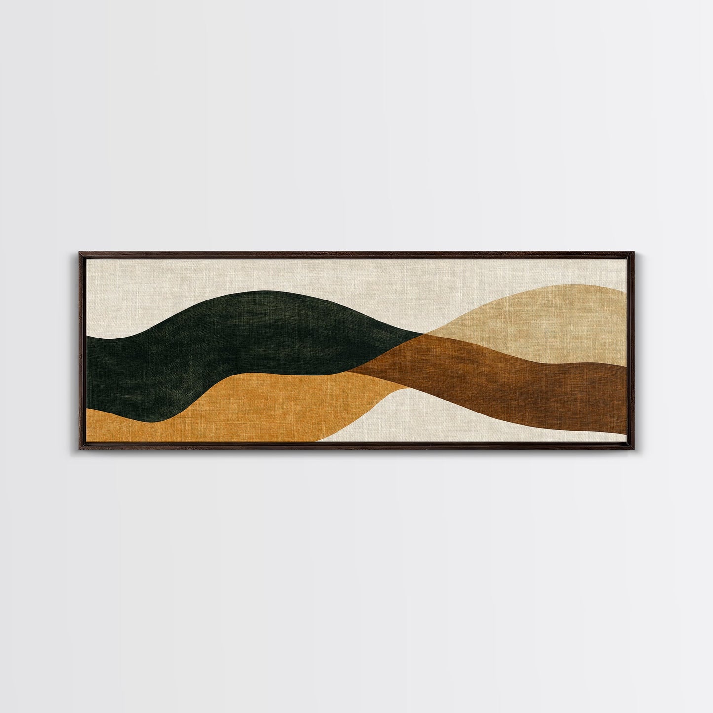 Earth Tones Abstract Painting Print, Eclectic Boho Style Wall Art, Oversized Panoramic Print, Above Sofa Abstract Painting