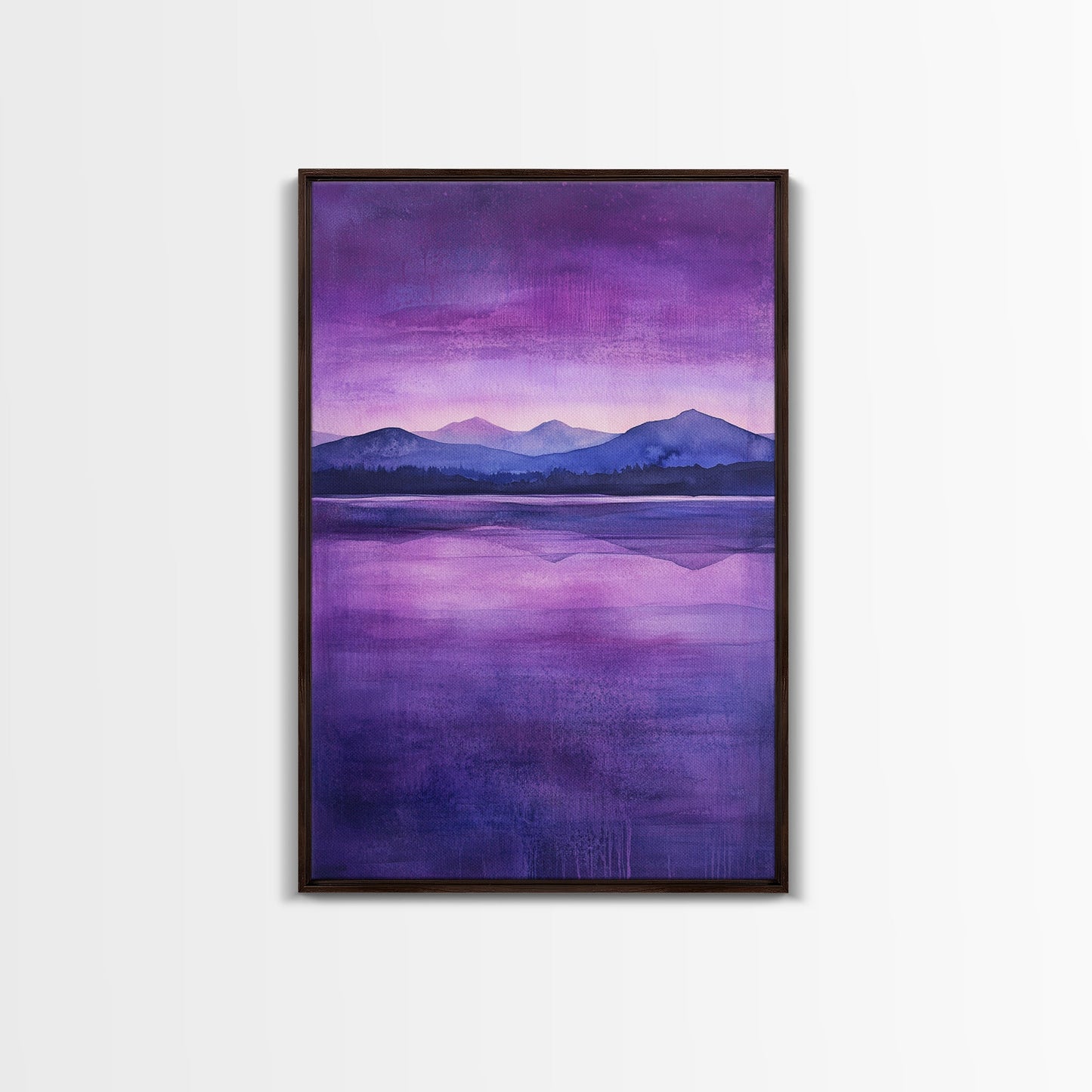 Purple and Lavender Landscape Painting Print, Reflections, Original Watercolor Painting Print, Custom Painting, Living Room Wall Art