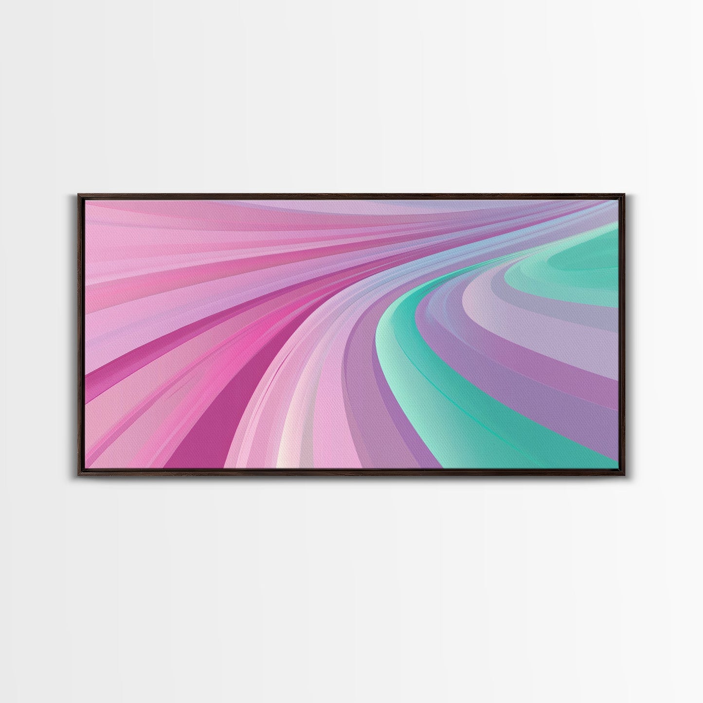 Mid-Century Modern Pastel Colors Wall Art, Turquoise and Purple