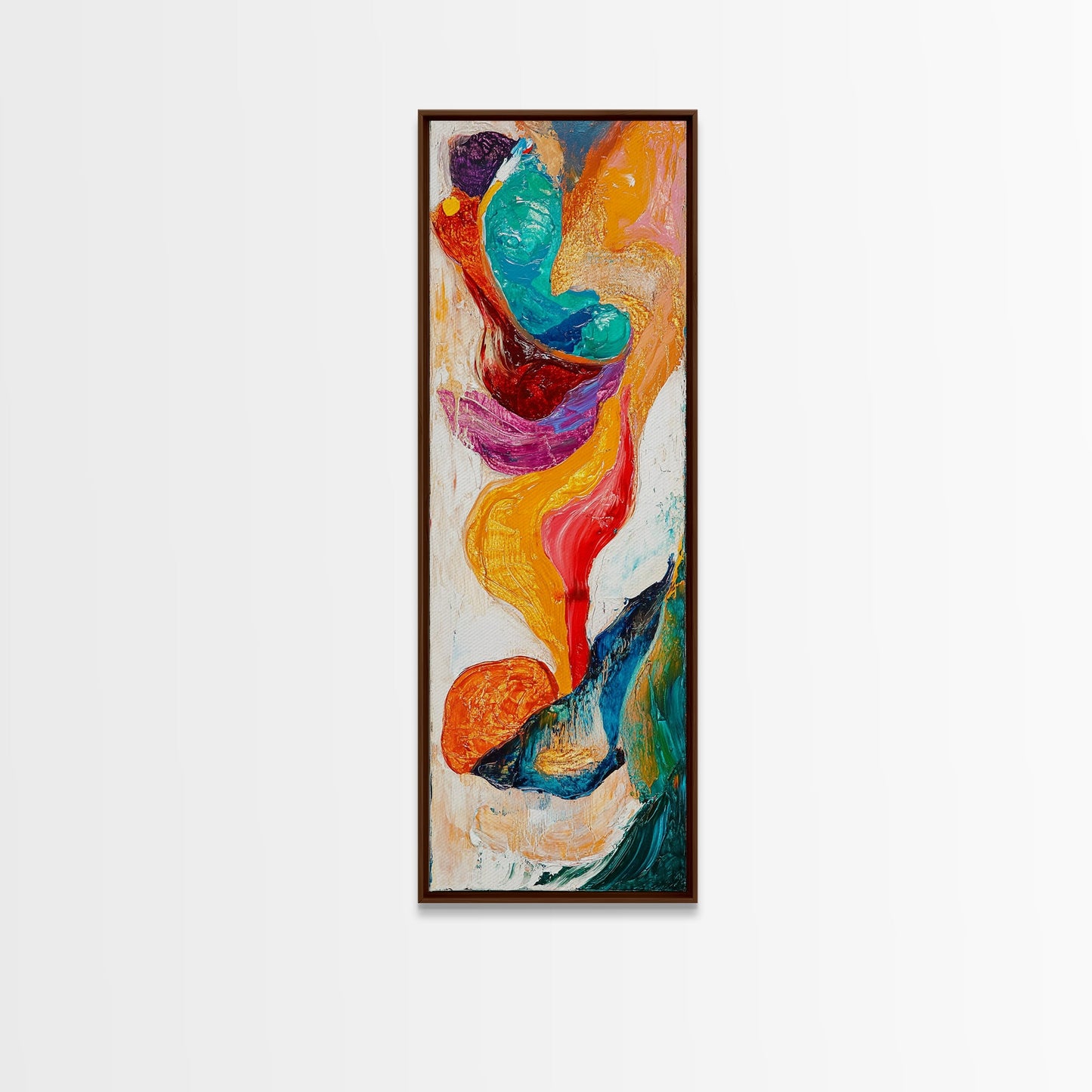Fiery Abstract, Color Explosion, Dynamic Painting, Framed Canvas Print, pink orange wall art, bold abstract art, modern art, vibrant art