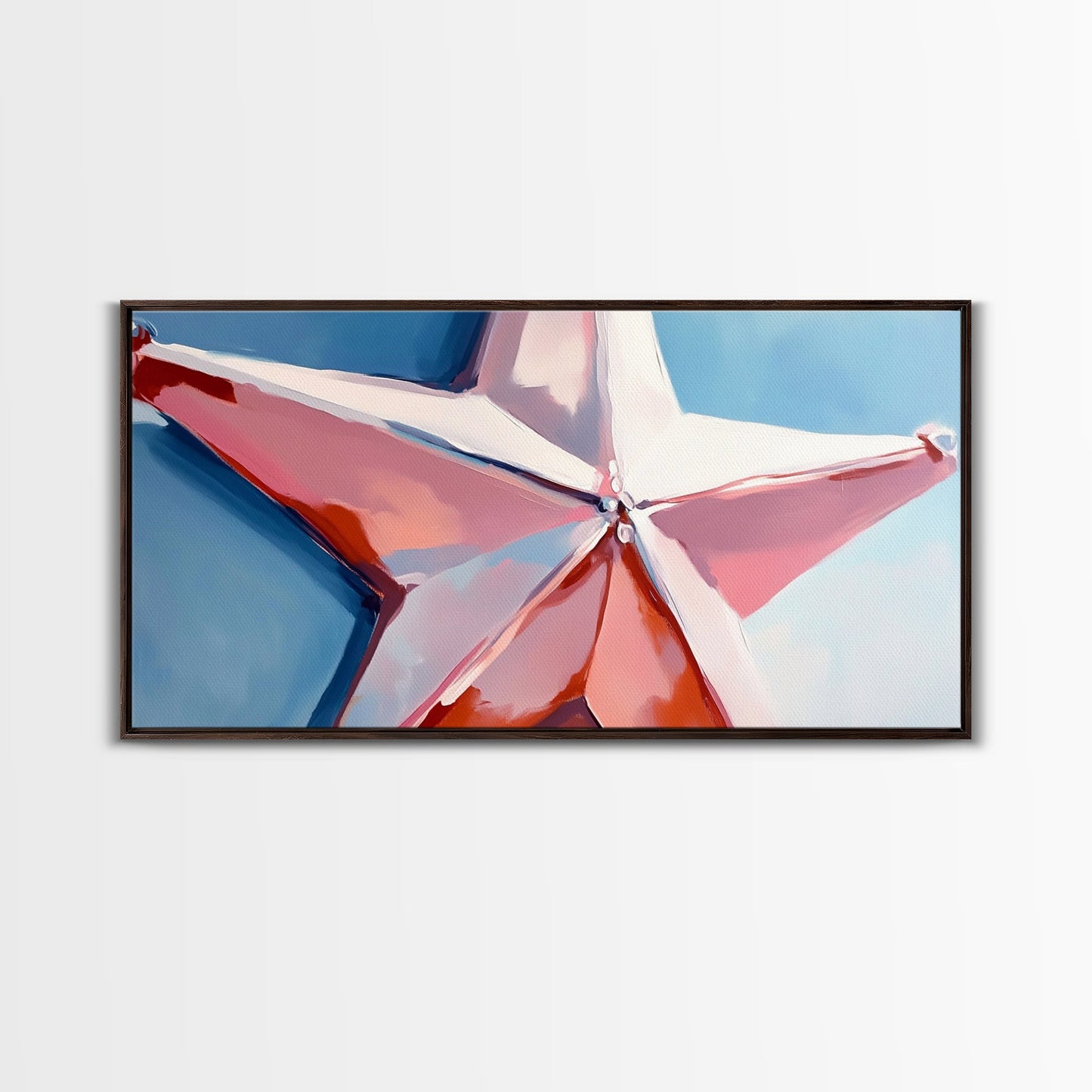 Star Ornament, Festive Art, Framed Canvas Print, Christmas Wall Decor, Holiday Aesthetic, Minimalist Festive Painting, Modern Home Art