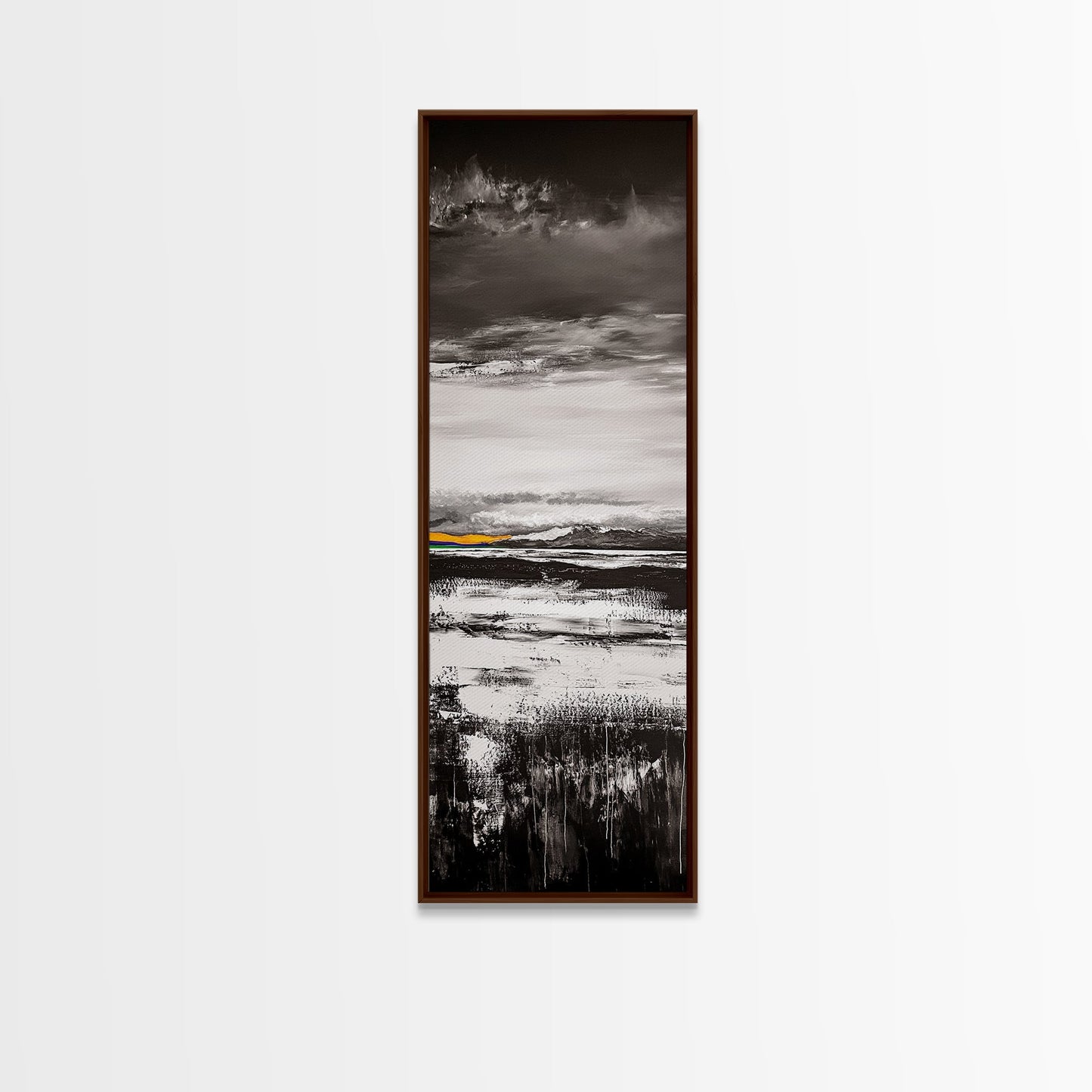 Moody Landscape Art, Black and White Painting, Nature Inspired Wall Decor, Rustic Home Accent, Modern Minimalist Style, Canvas Print