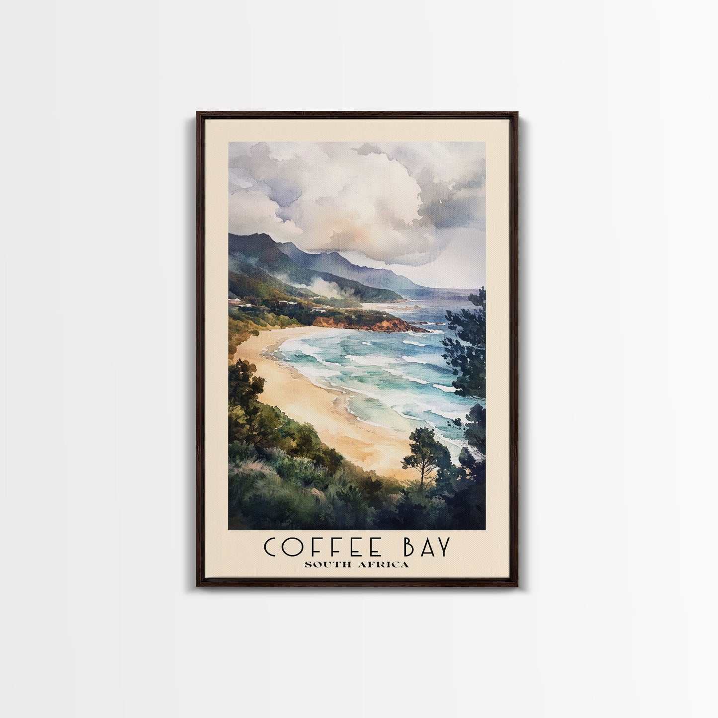Coffee Bay, South Africa Watercolor Beach Print, Vacation Gift, South Africa Wall Art, Beach Painting, Beach Decor, Beach Painting