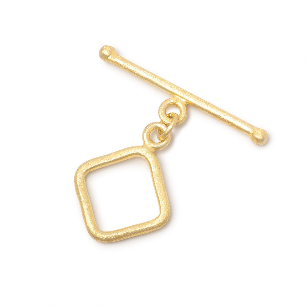 14mm Vermeil Brushed Toggle Diamond Design 1 piece