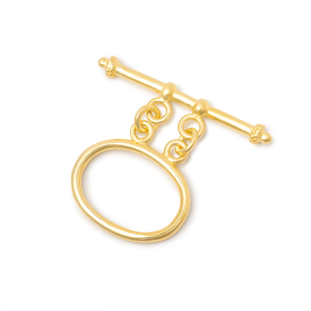 15x20mm Vermeil Double Strand Oval Toggle 1 piece