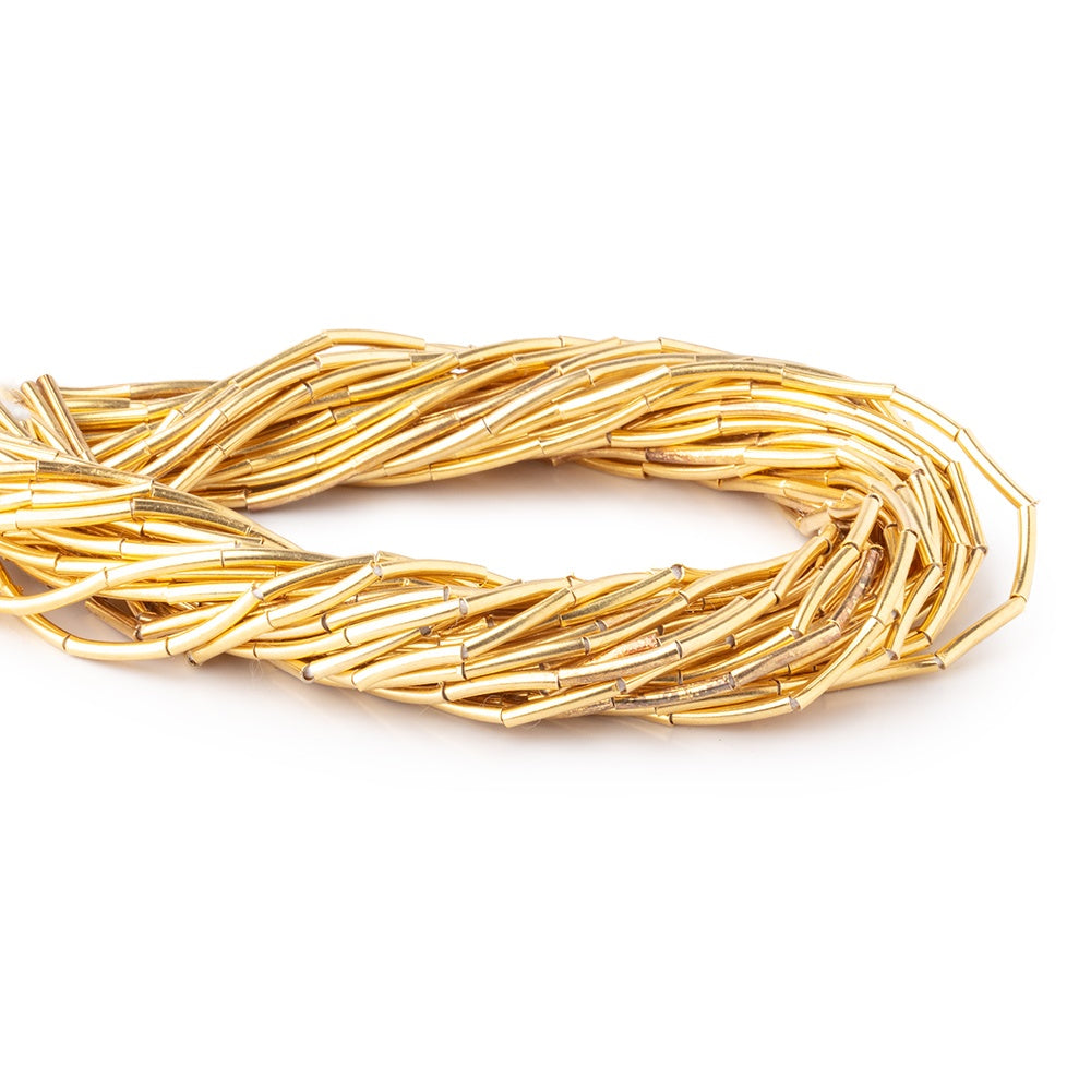 10x1.5mm Vermeil Tube Beads 8 inch 20 pieces