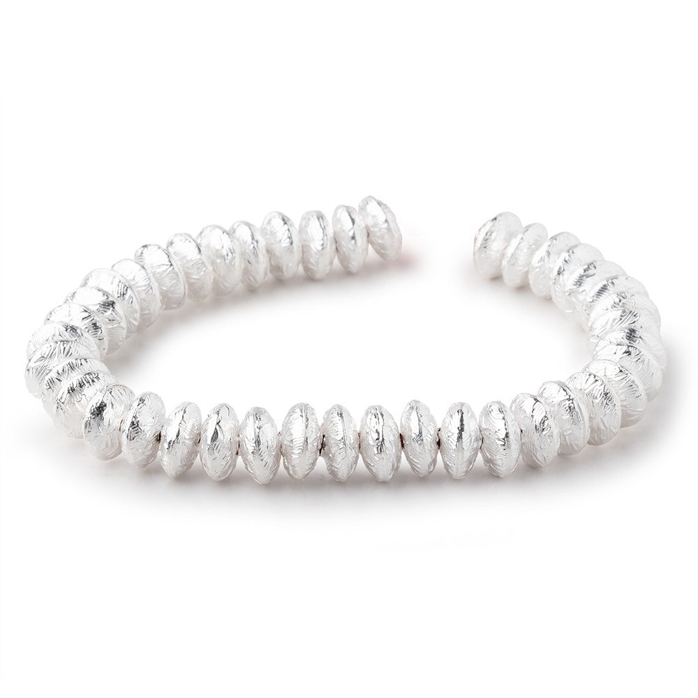 10mm Sterling Silver plated Copper Disc Beads 8 inch 40 pieces