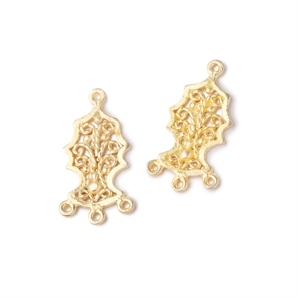 19x12mm Tree Of Life Filigree 3 Ring Charm Set of 2 pieces