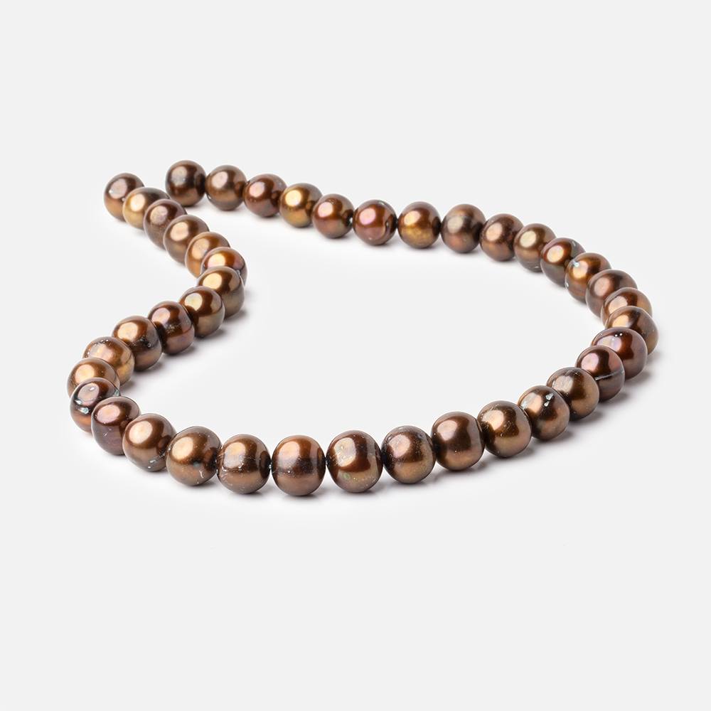 10x9-11x9mm Bronze Off Round Freshwater Pearl Beads 15 inch 42 pieces