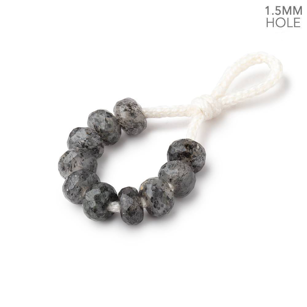 6mm Celestial Quartz 1.5mm Large Hole Faceted Rondelle Set of 10