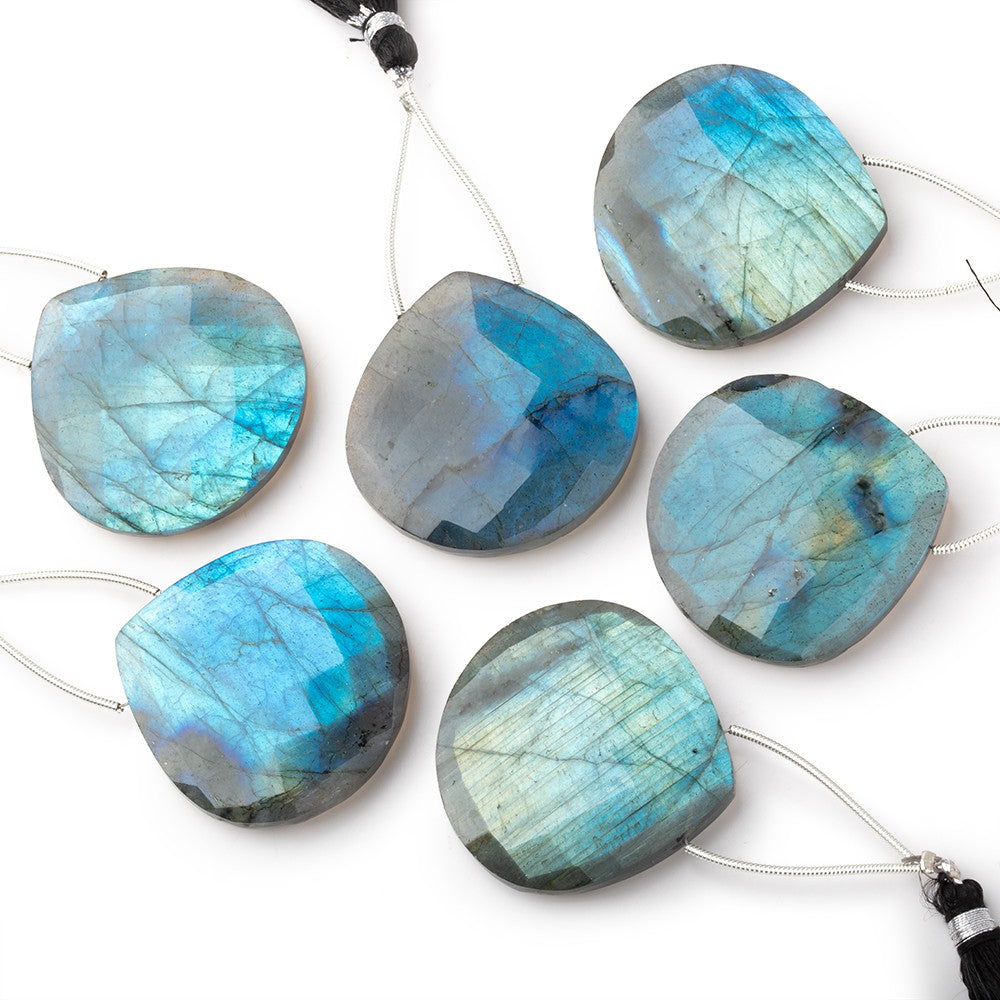 35mm Labradorite Faceted Heart Focal 1 Bead