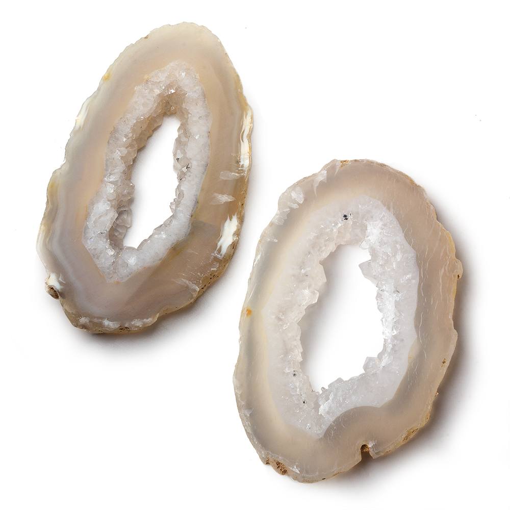 40x24-40x26mm Occo Agate with Drusy Slice without drill hole 2 pieces